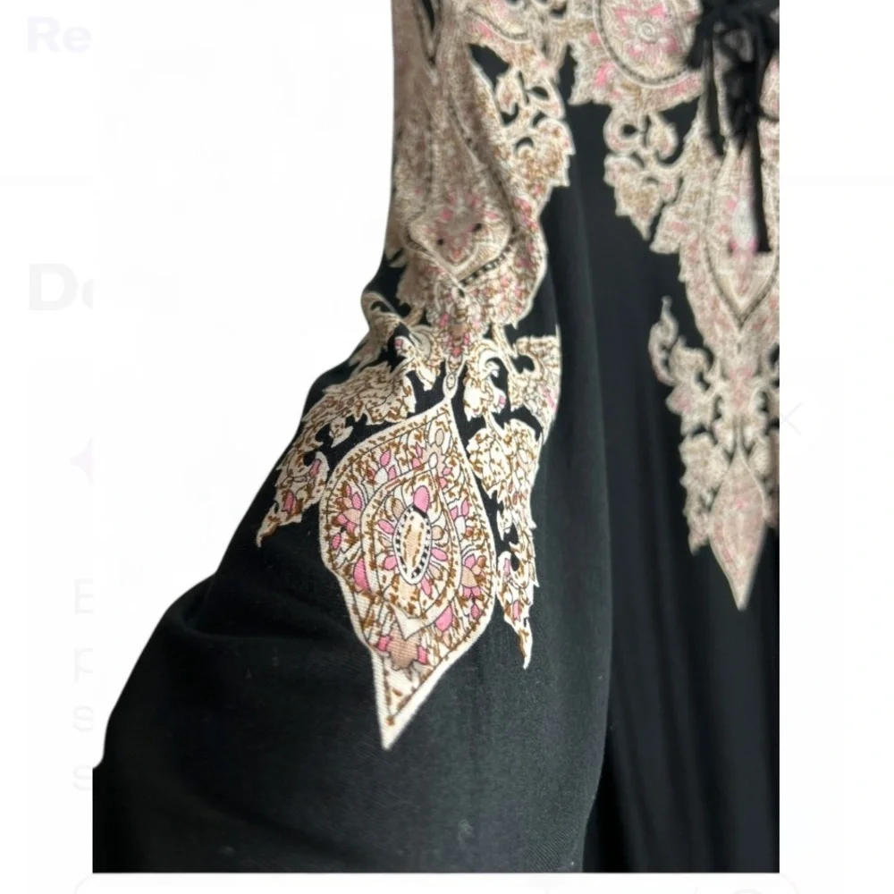 LASCANA Women's paisley pattern Lace Up Dress Tie size 42 US 12 - Picture 6 of 10